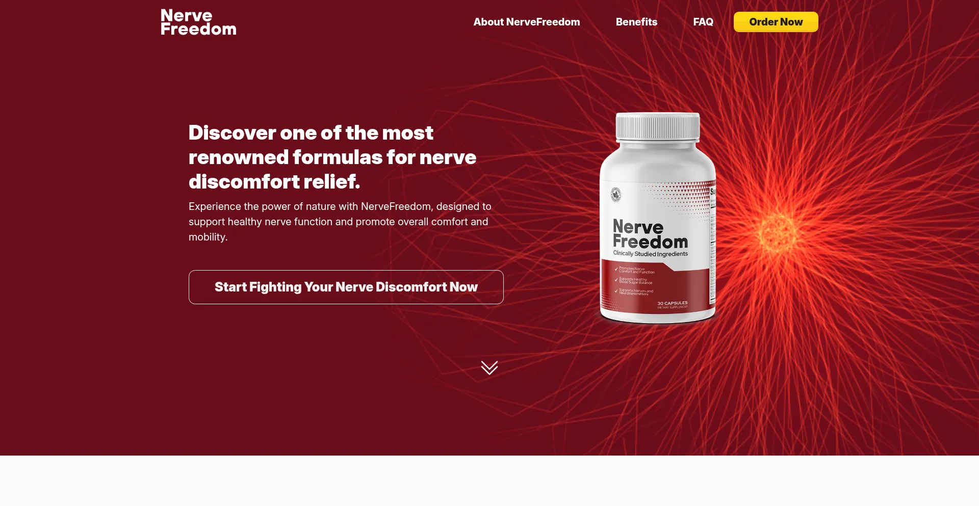 Website screenshot of Nervefreedom.com