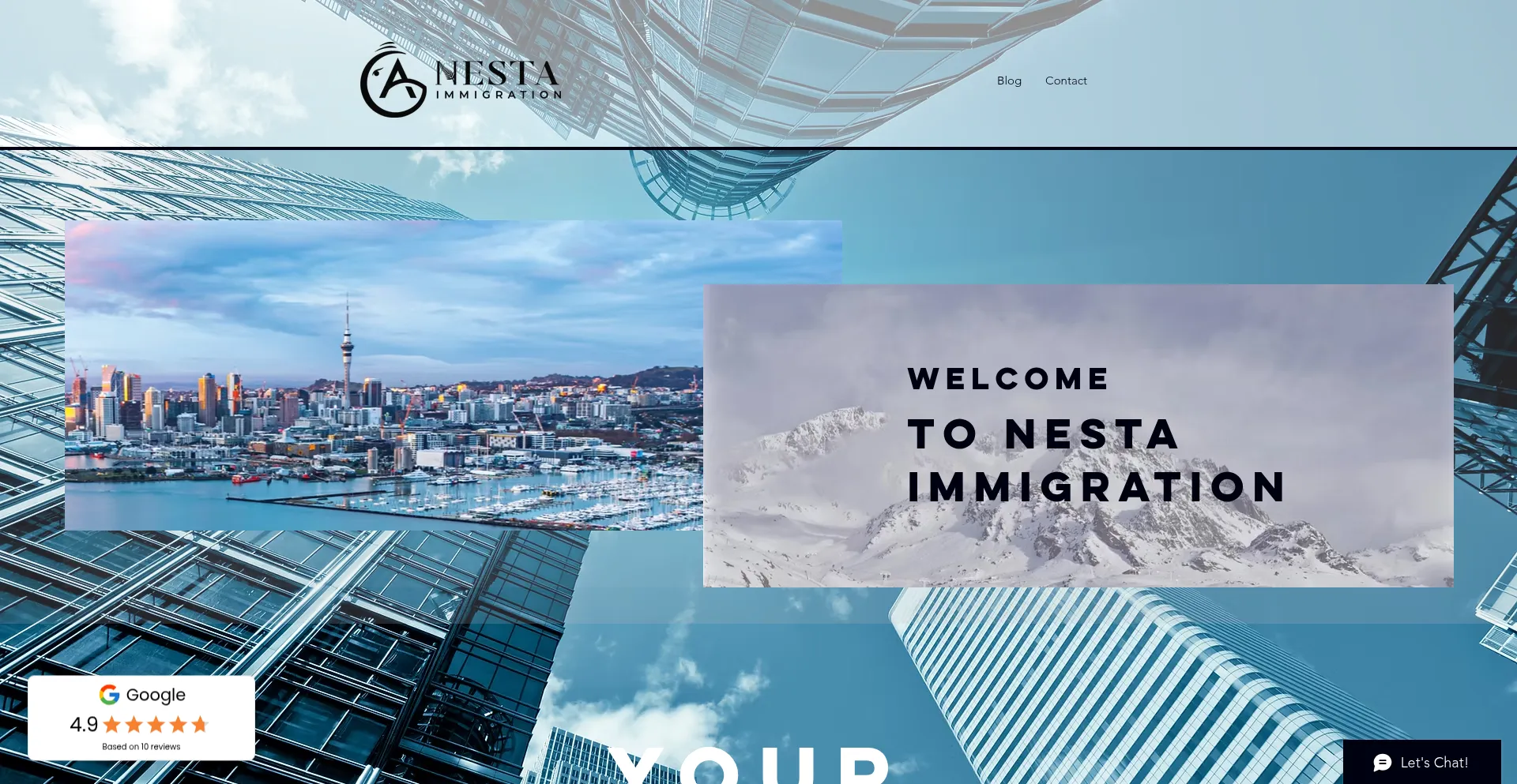 Website screenshot of Nestaimmigration.co.nz