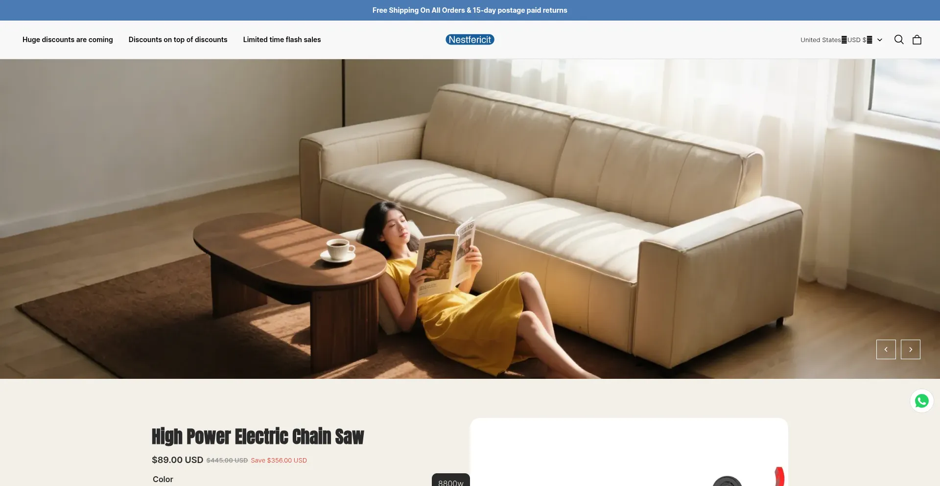 Website screenshot of Nestfericit.com