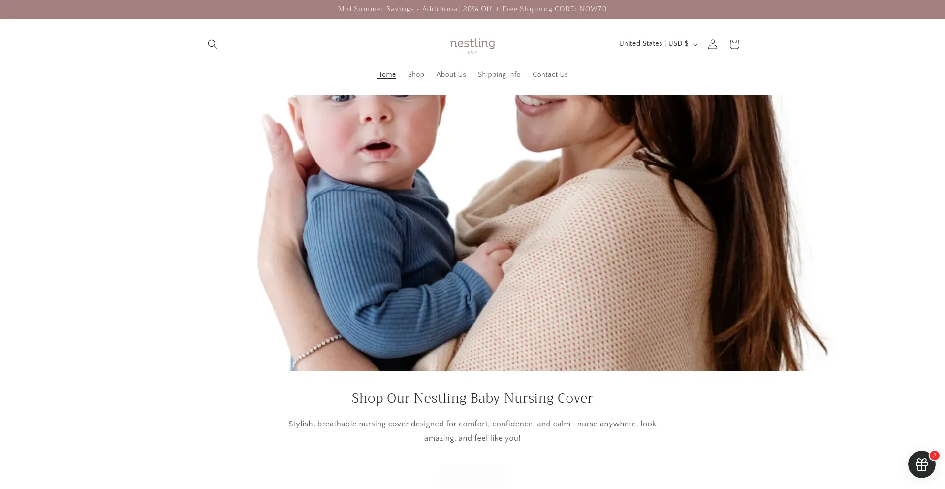 Website screenshot of Nestlingbabyco.com