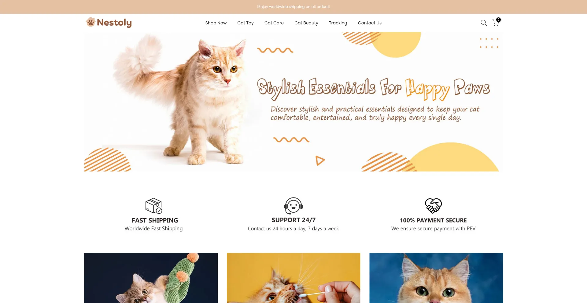 Website screenshot of Nestoly.com