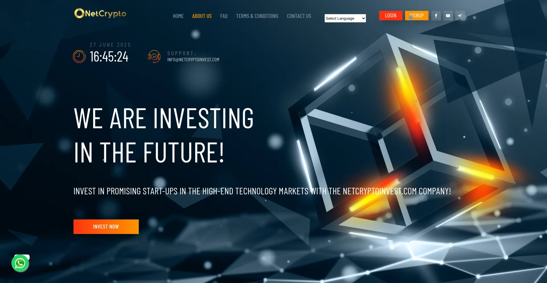 Website screenshot of Netcryptoinvest.com
