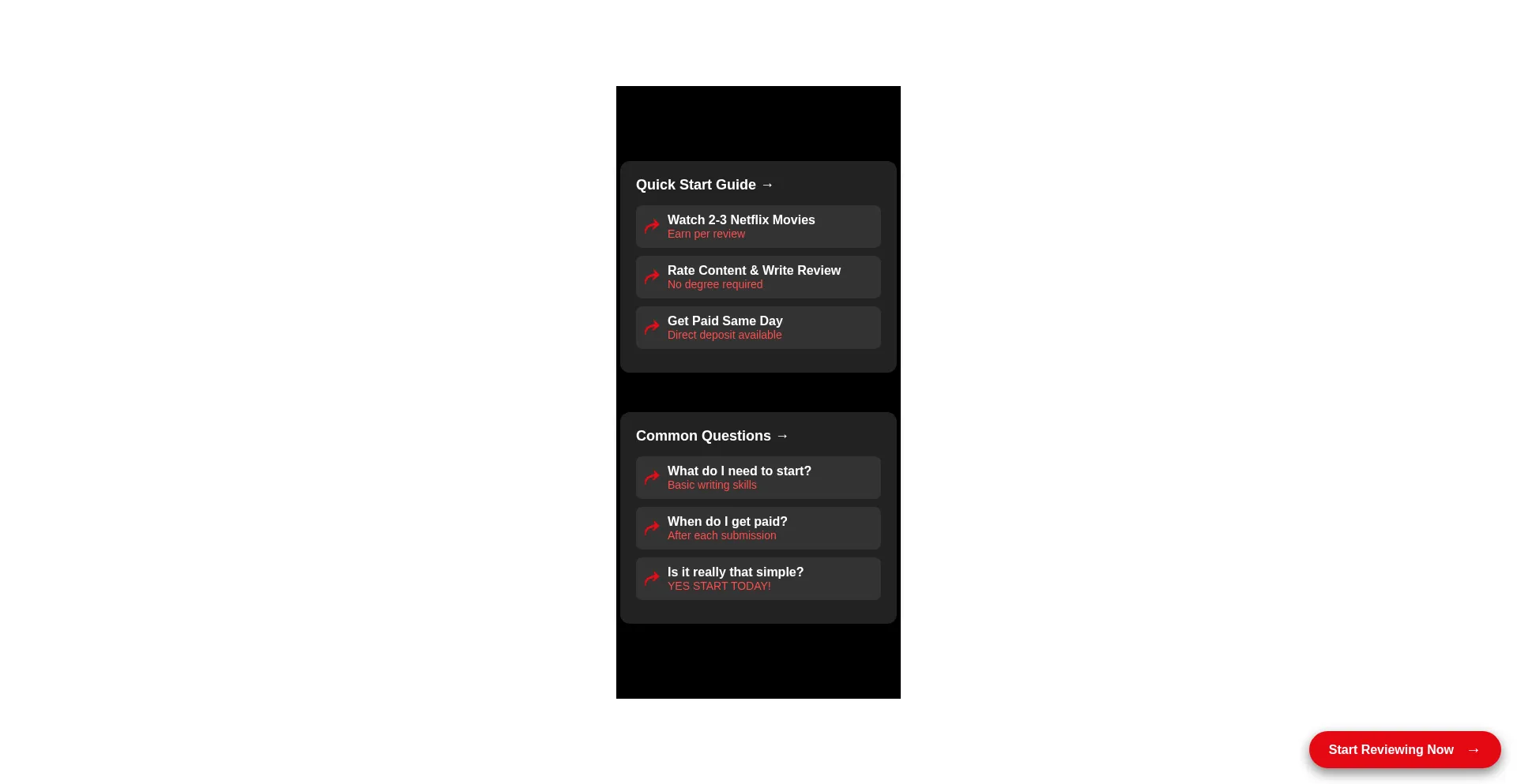Website screenshot of Netreview.site