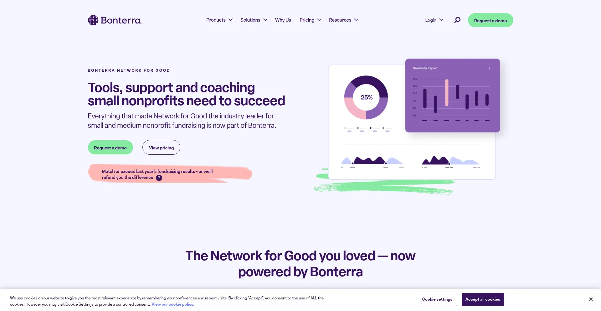 Website screenshot of Networkforgood.org