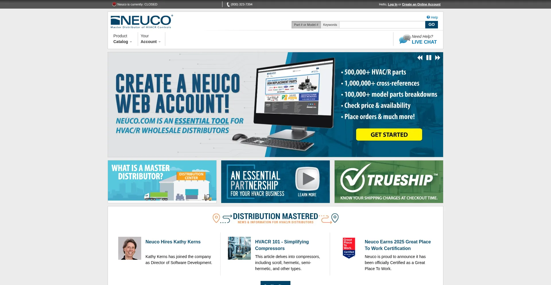 Website screenshot of Neuco.com