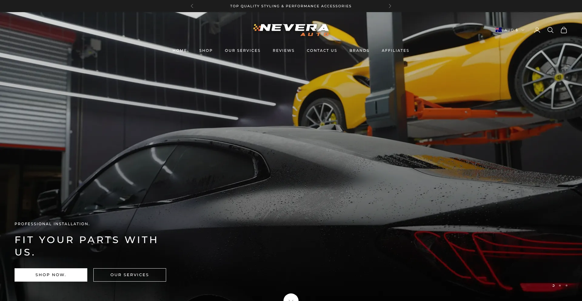 Website screenshot of Neveraauto.com.au