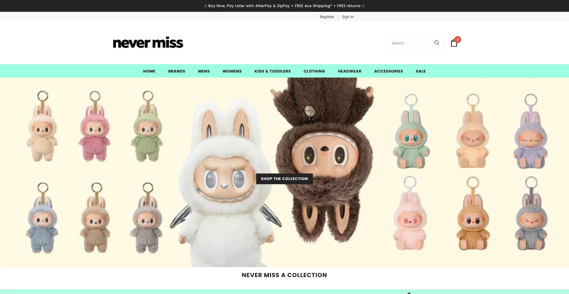 Website screenshot of Nevermiss.au