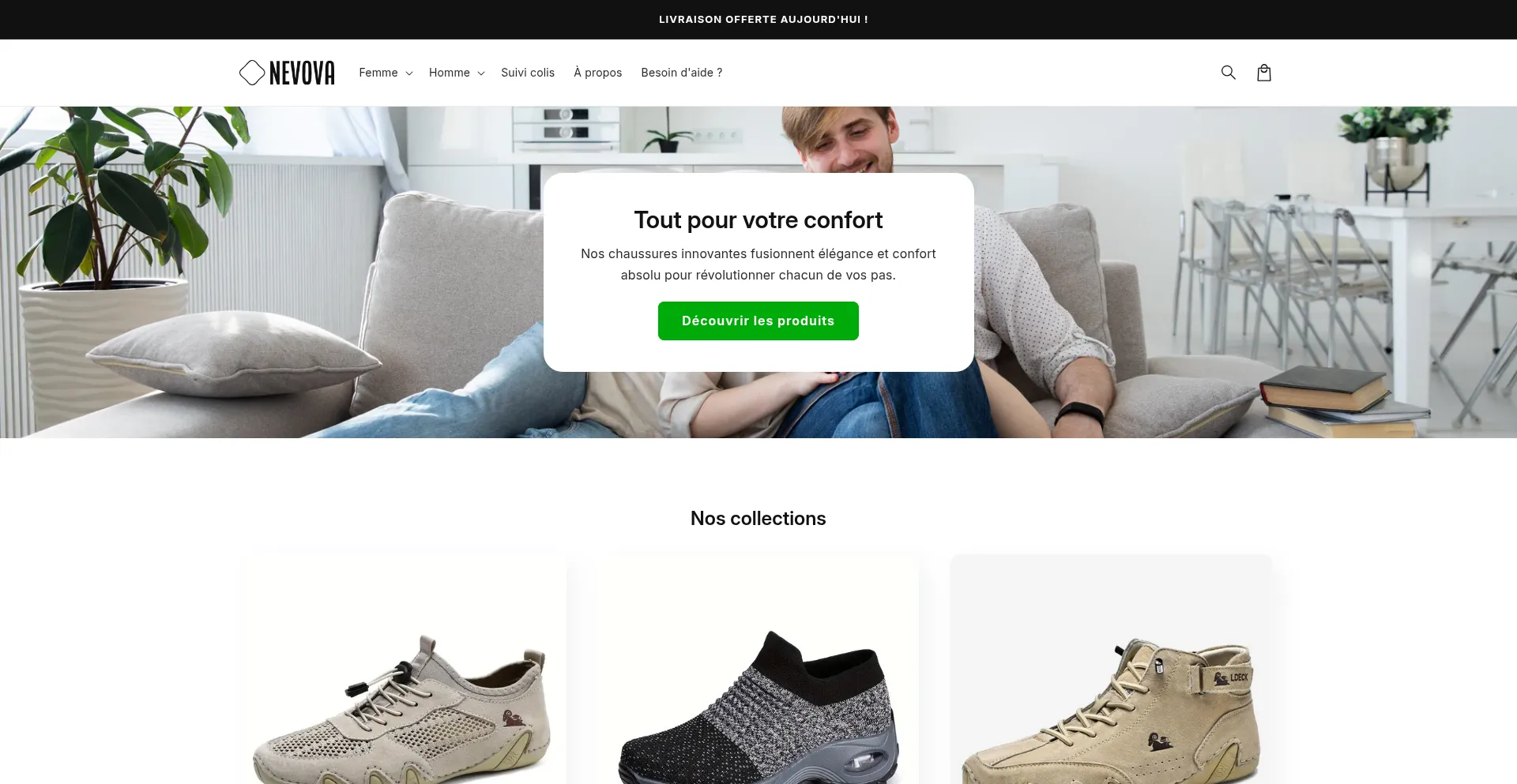 Website screenshot of Nevova-store.com
