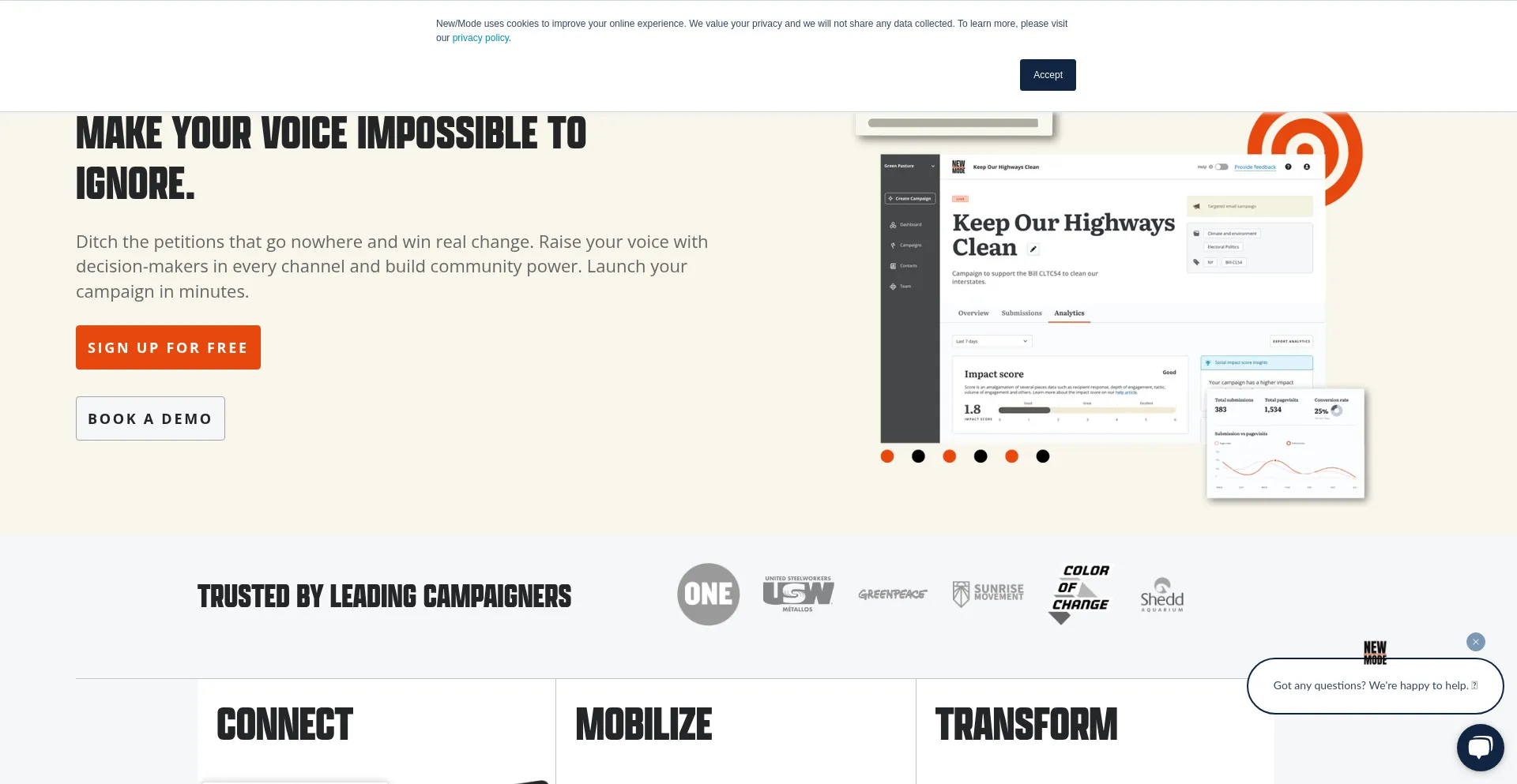 Website screenshot of Newmode.net