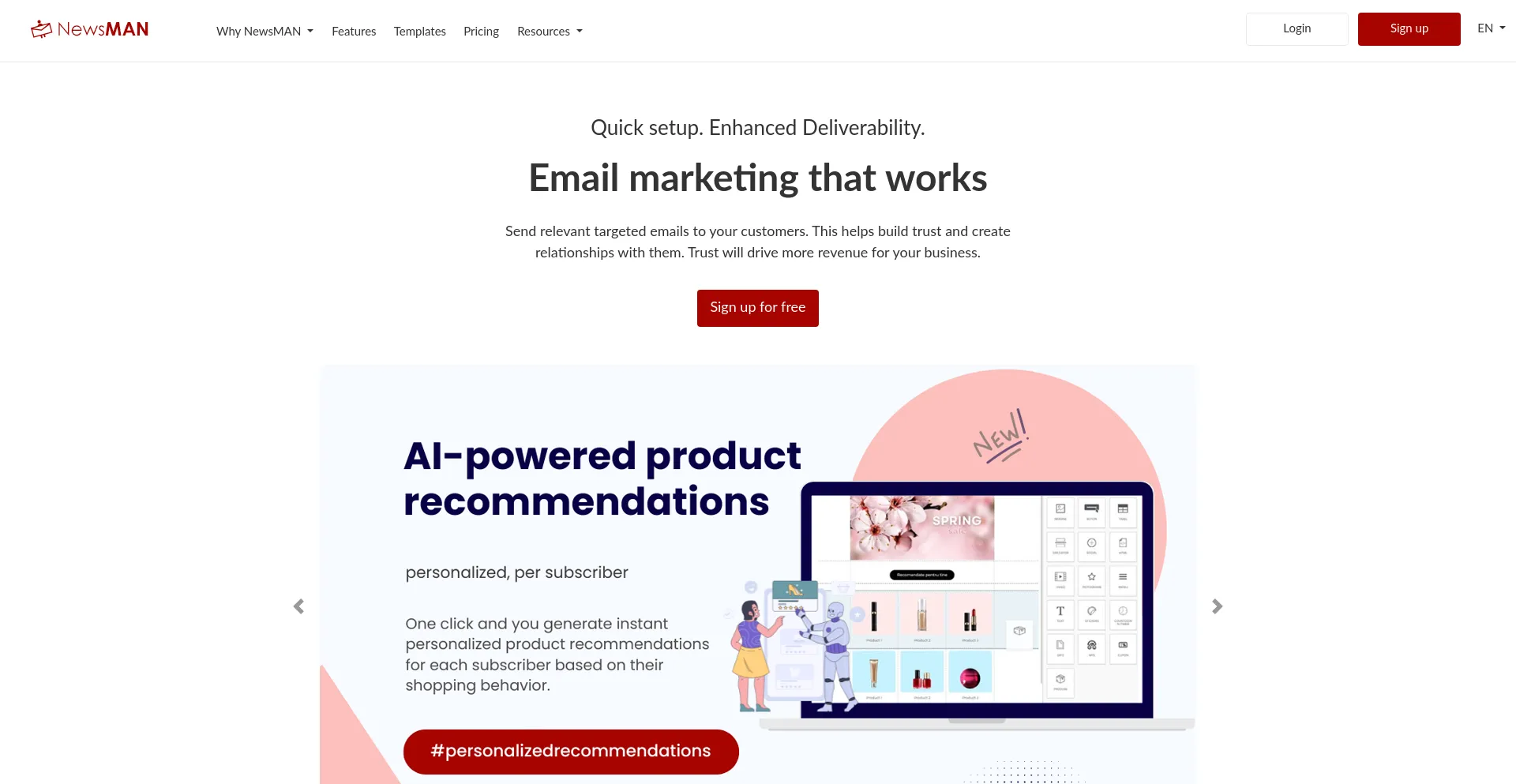 Website screenshot of Newsmanapp.com