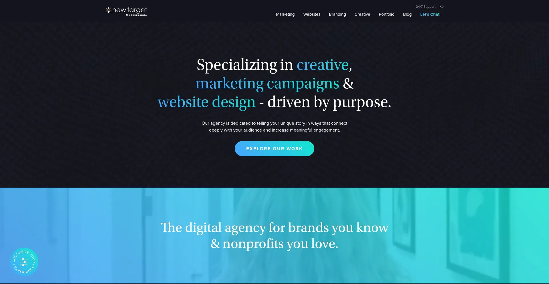 Website screenshot of Newtarget.com