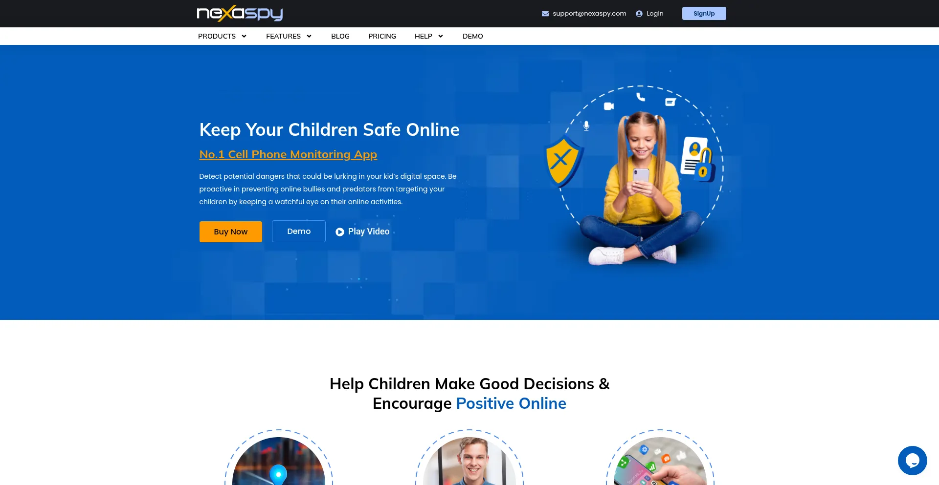 Website screenshot of Nexaspy.com