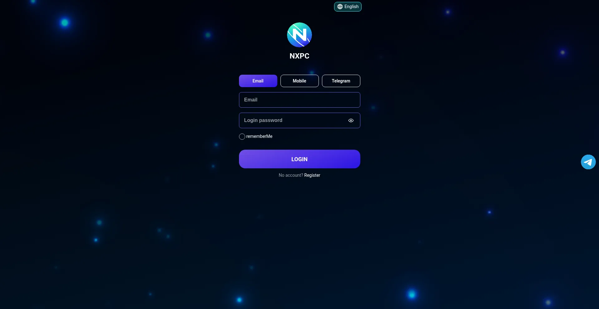 Website screenshot of Nexpace.cc