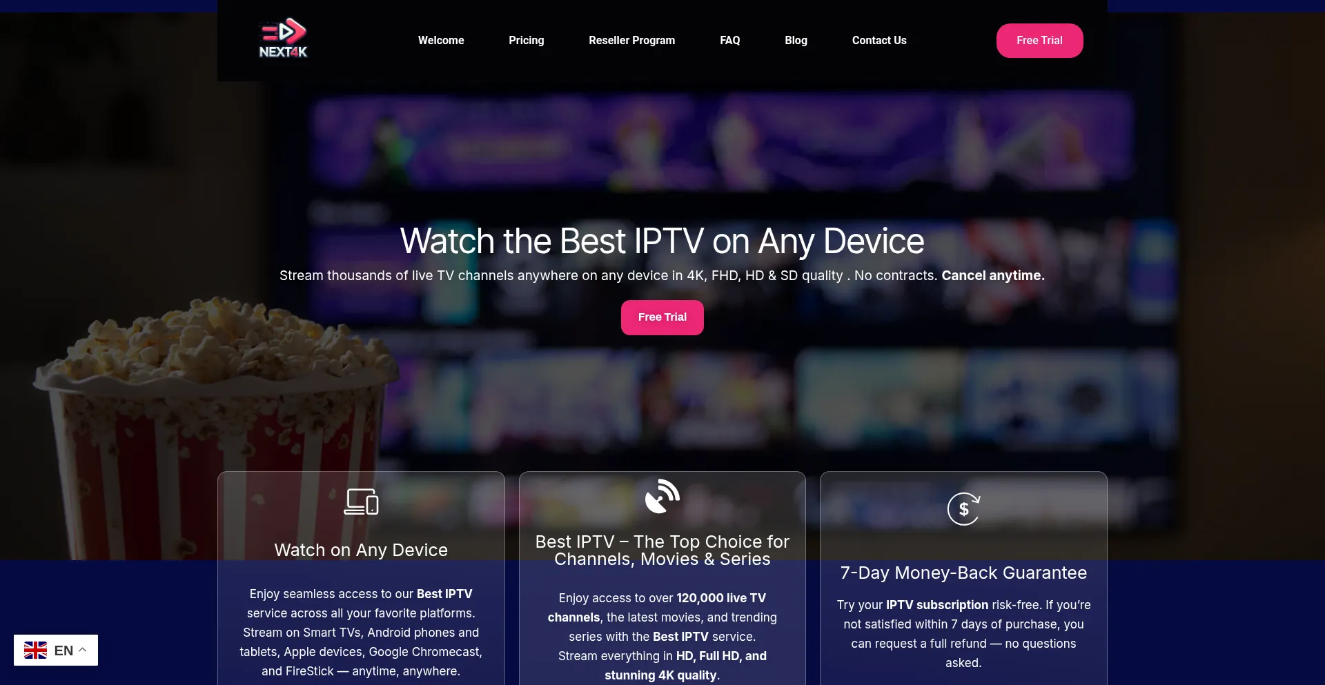 Website screenshot of Next4k.com
