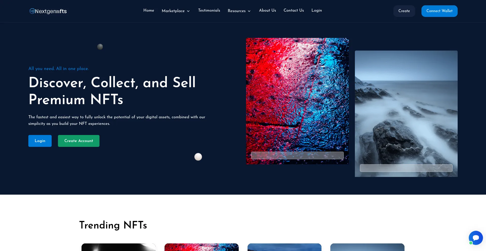 Website screenshot of Nextgennfts.com