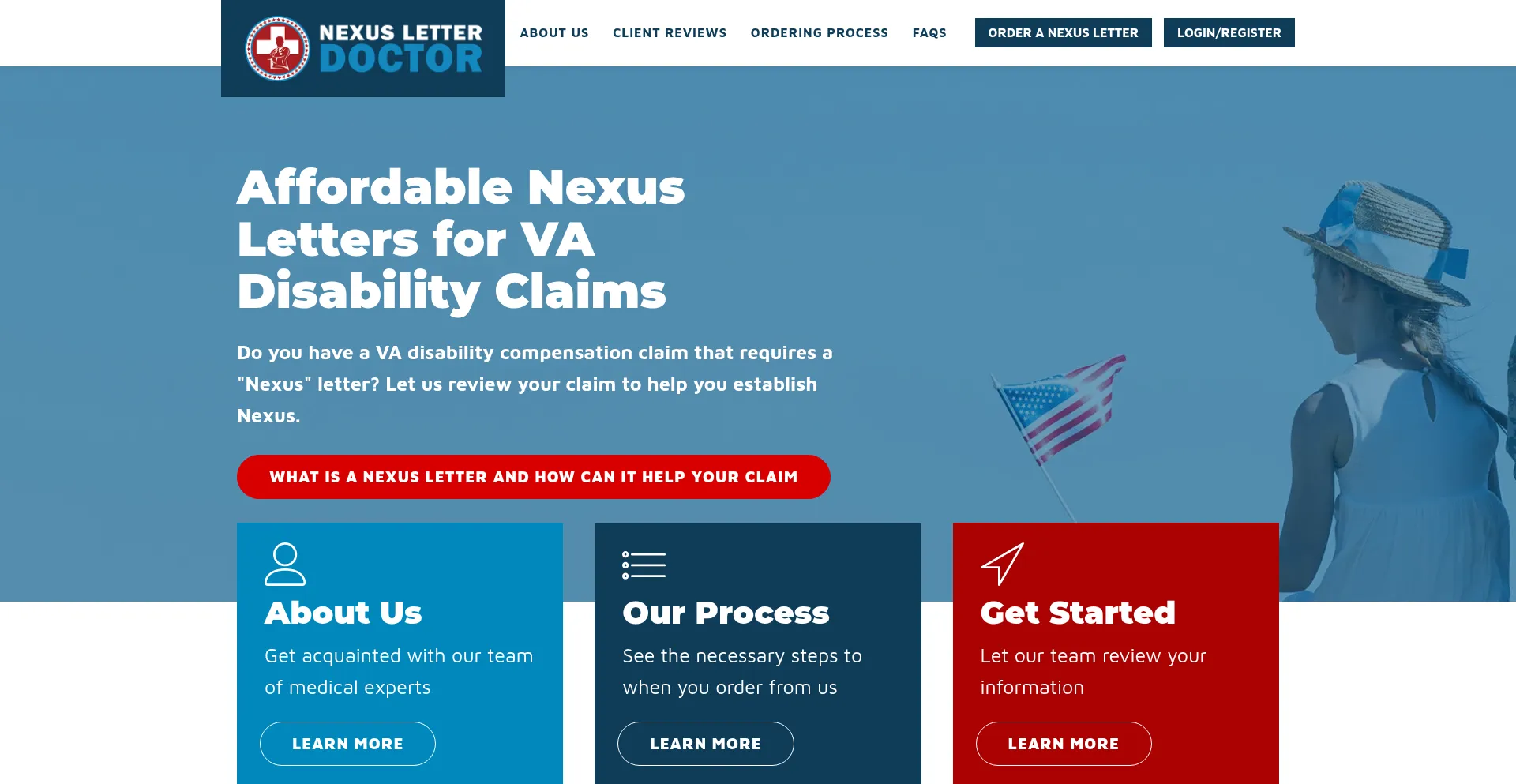 Website screenshot of Nexusletterdoctor.com