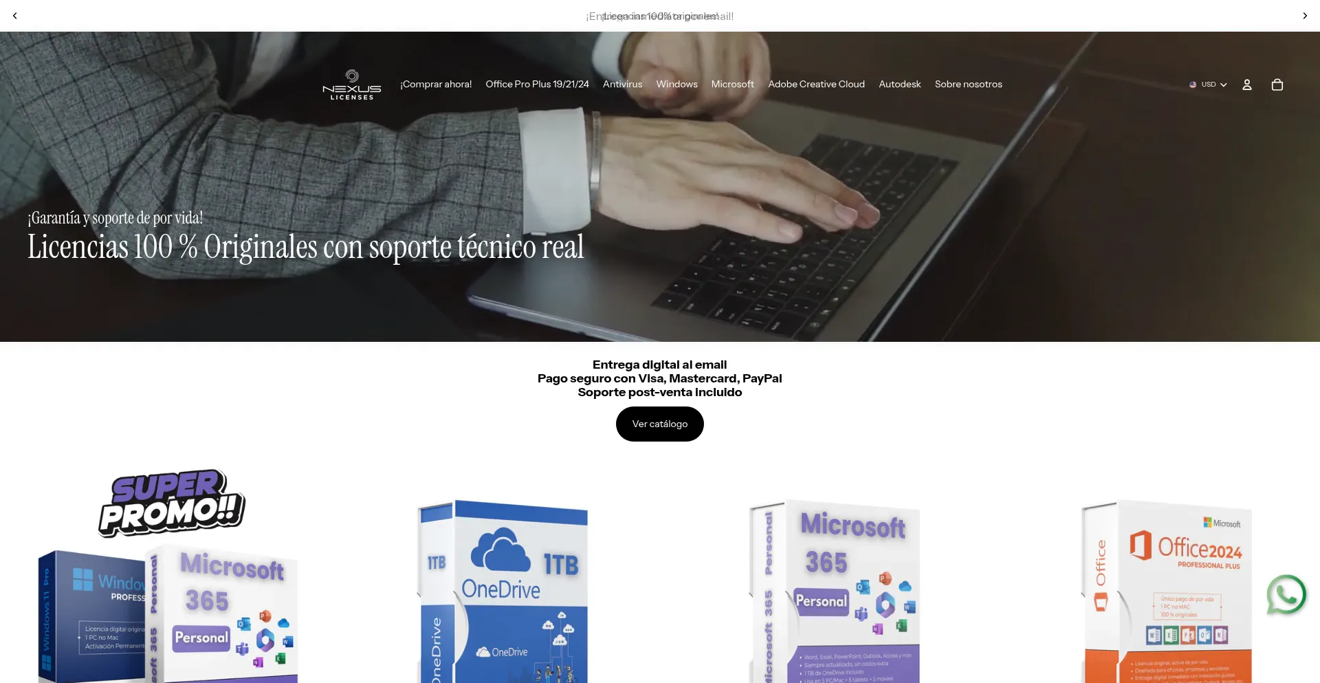 Website screenshot of Nexuslicenses.com