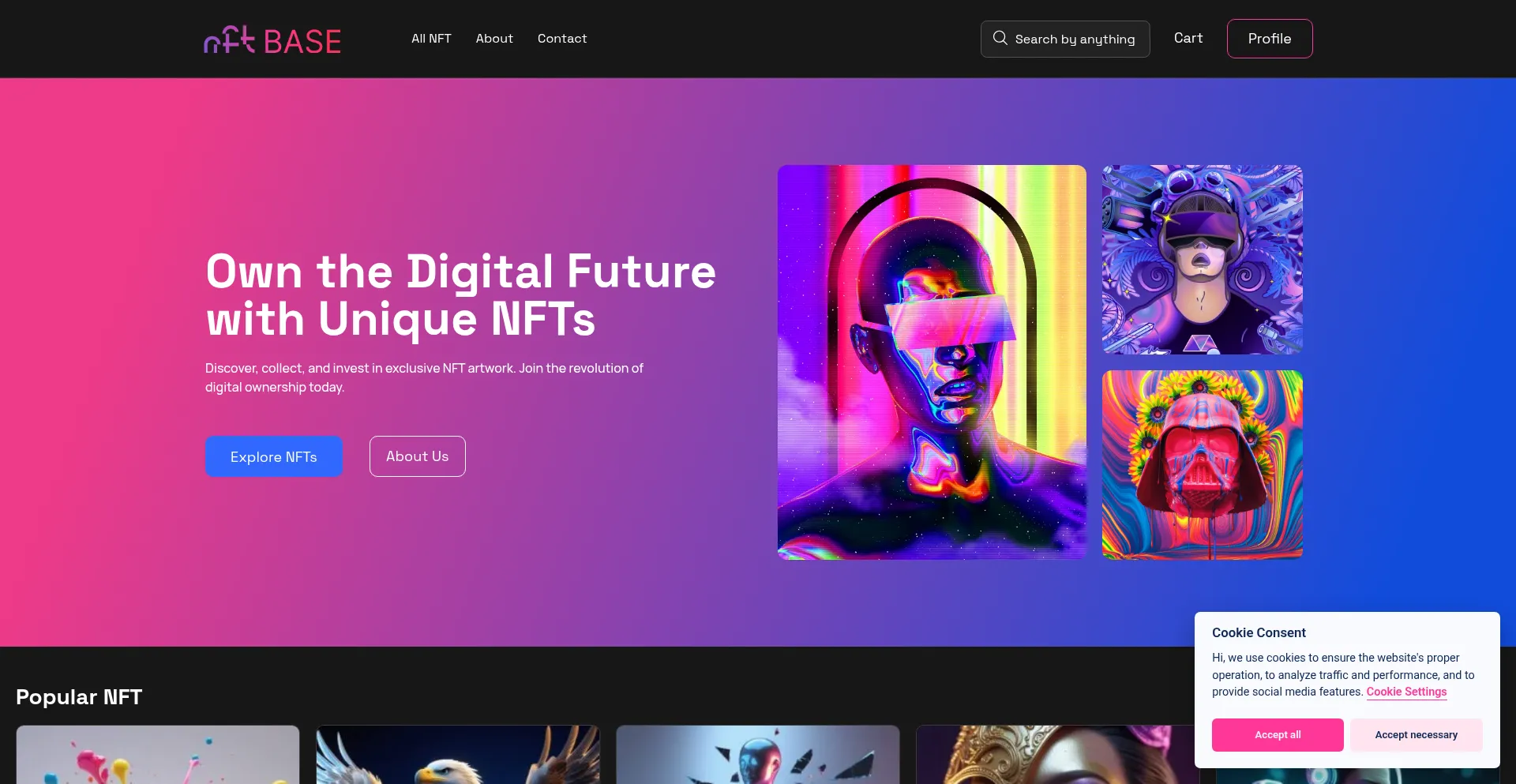 Website screenshot of Nft-base.com