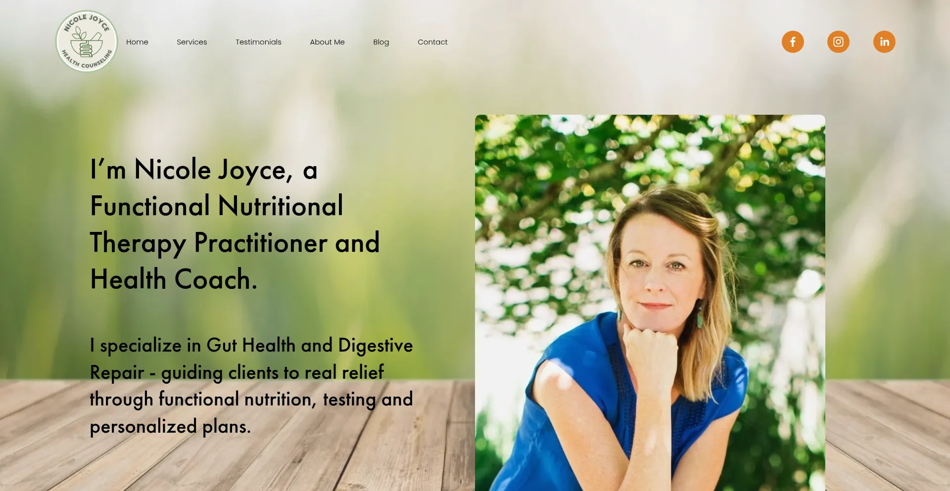 Website screenshot of Nicolejoycehealthcounseling.com