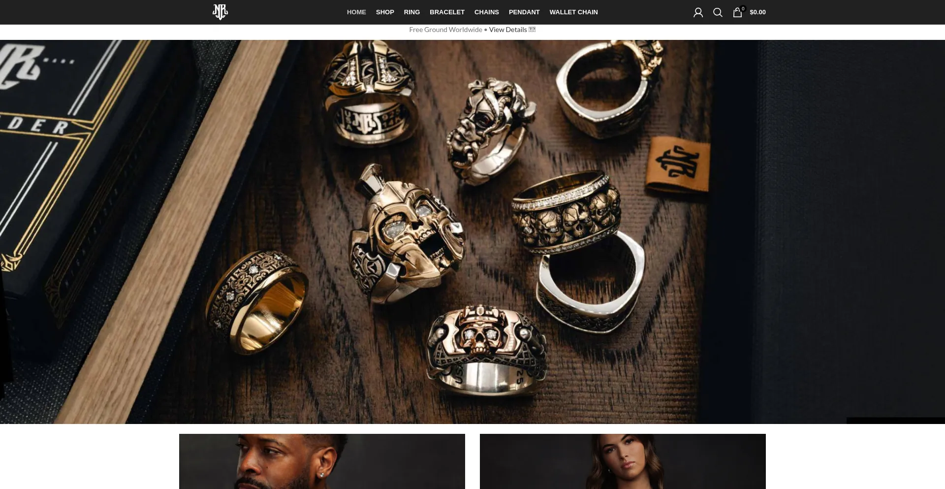 Website screenshot of Nightriderjewlery.shop