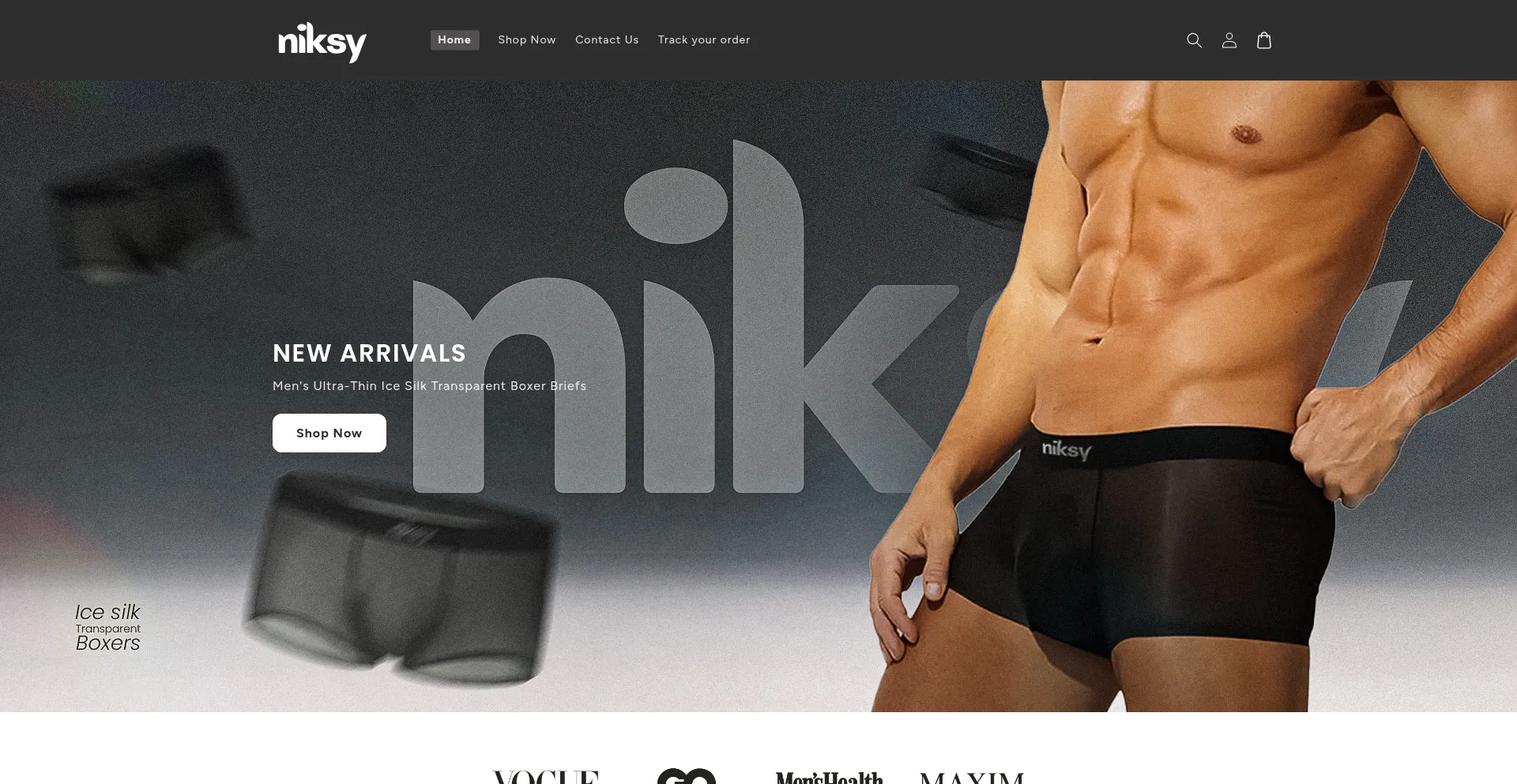 Website screenshot of Niksy.shop