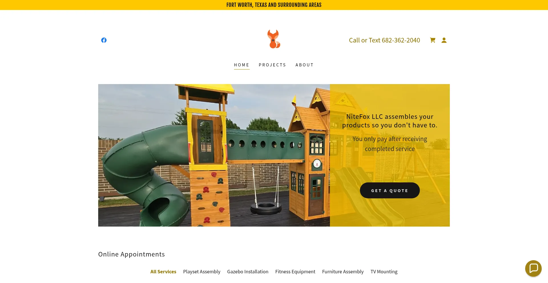 Website screenshot of Nitefoxlogisticsllc.com