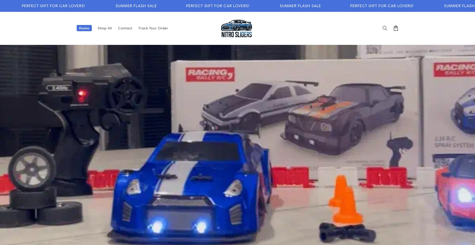 Website screenshot of Nitrosliders.com