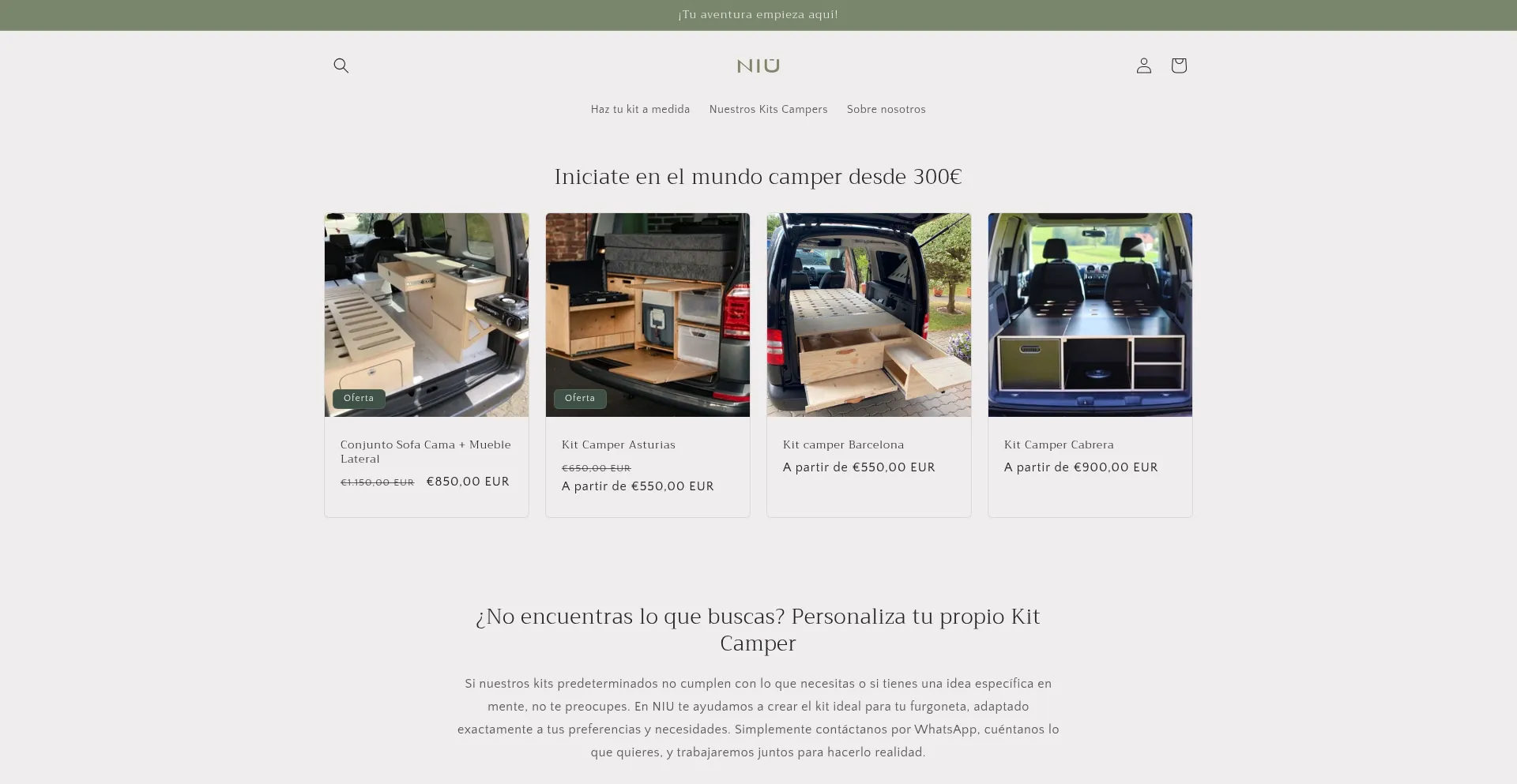 Website screenshot of Niukit.es