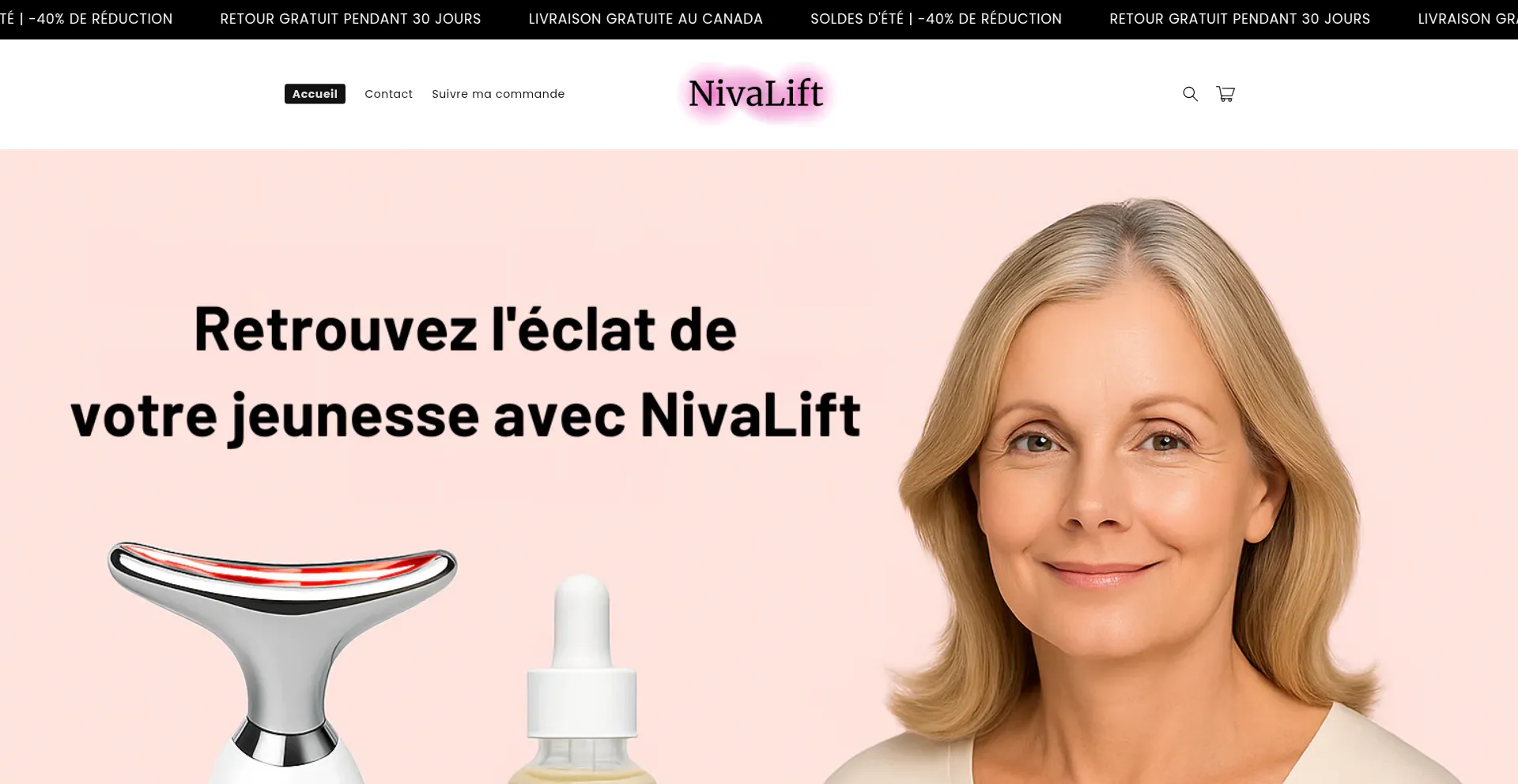 Website screenshot of Nivalift.com