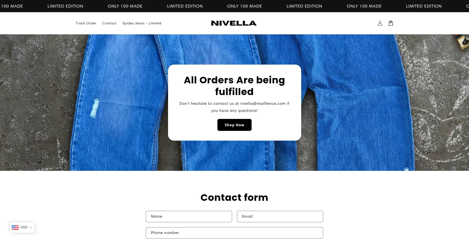 Website screenshot of Nivellashop.info