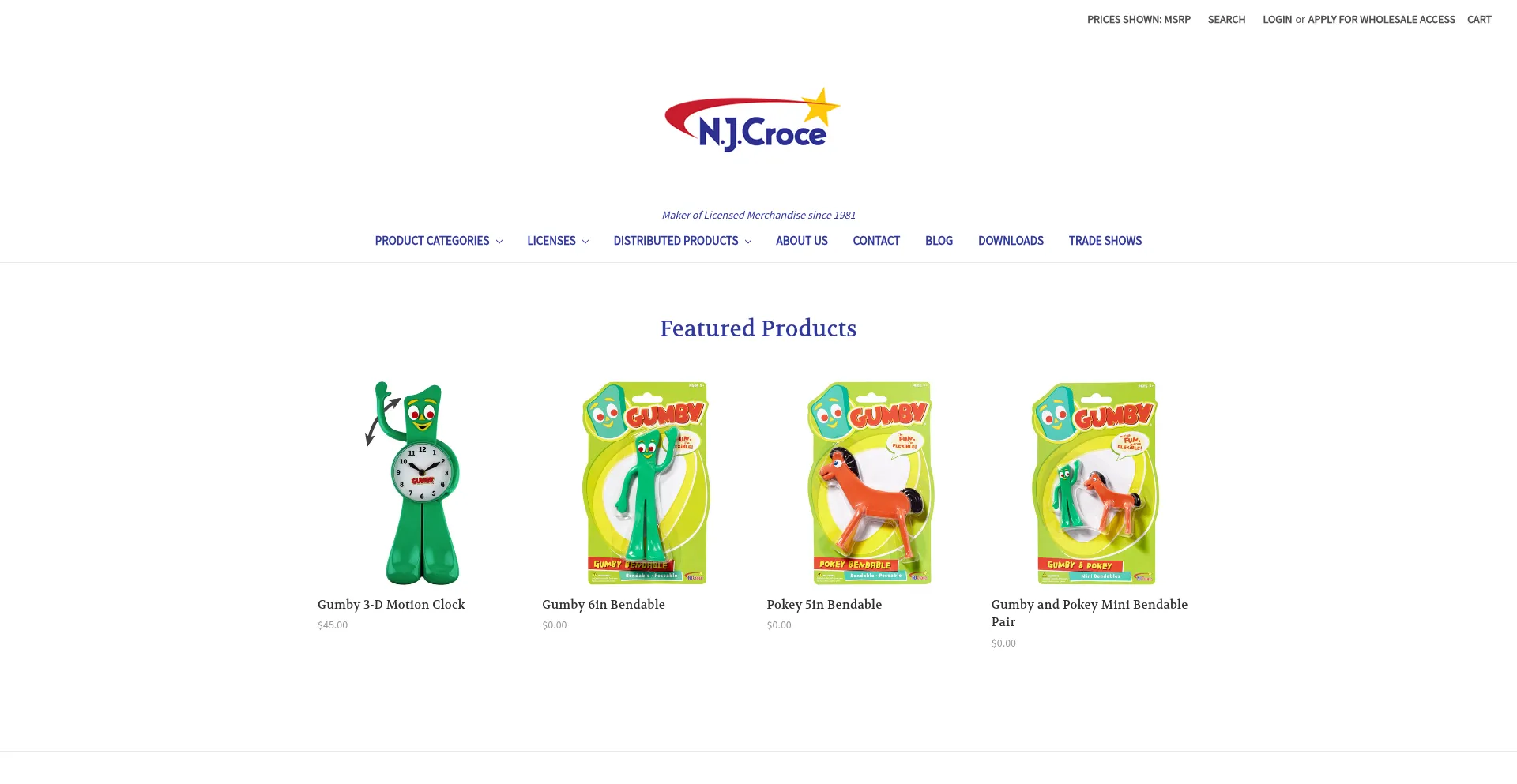 Website screenshot of Njcroce.com