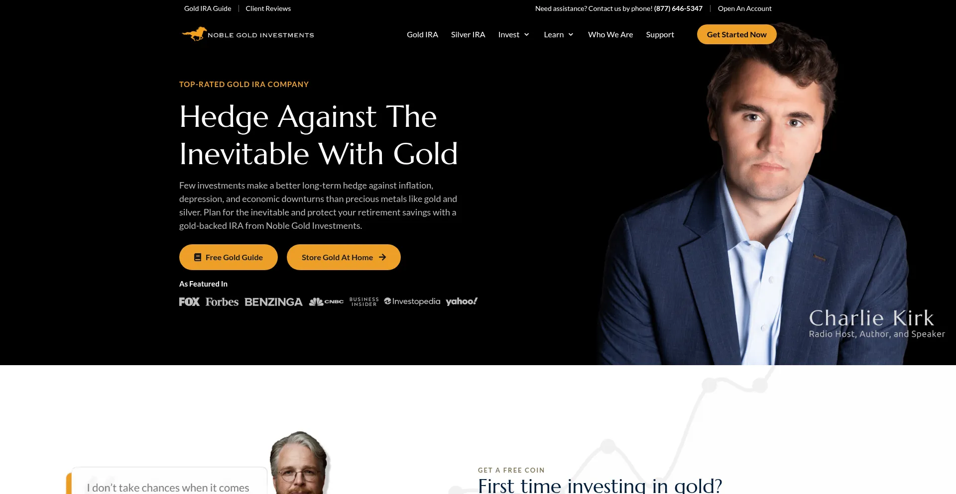 Website screenshot of Noblegoldinvestments.com