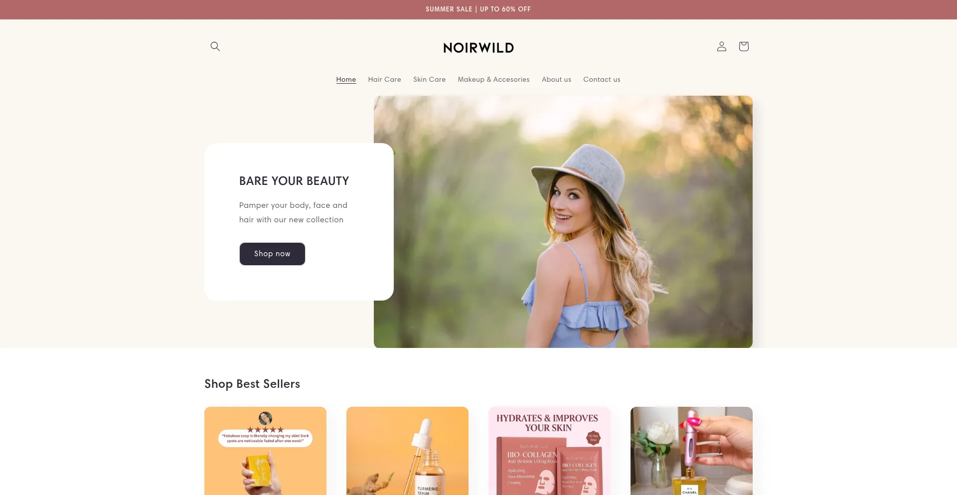 Website screenshot of Noirwildco.com