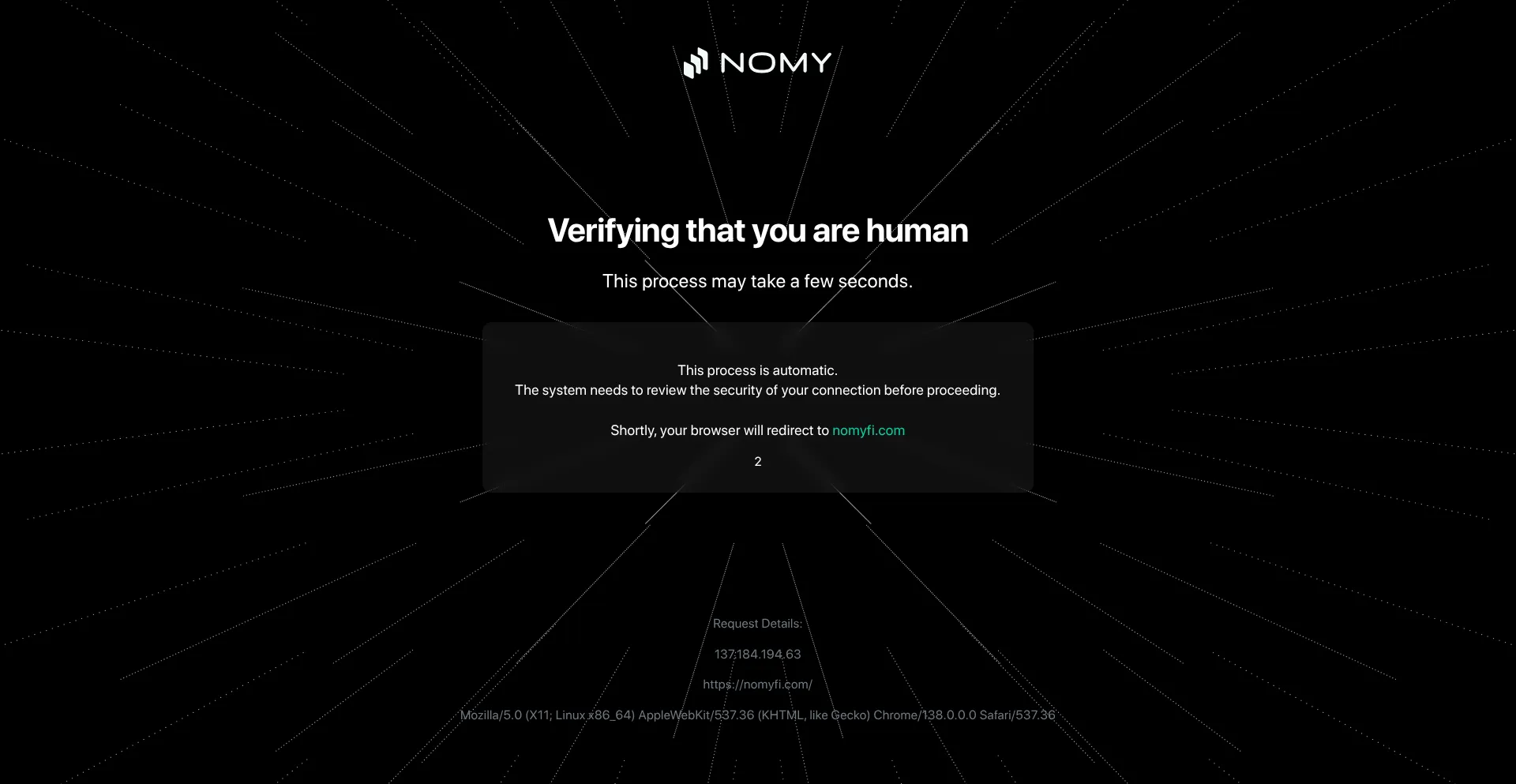 Website screenshot of Nomyfi.com