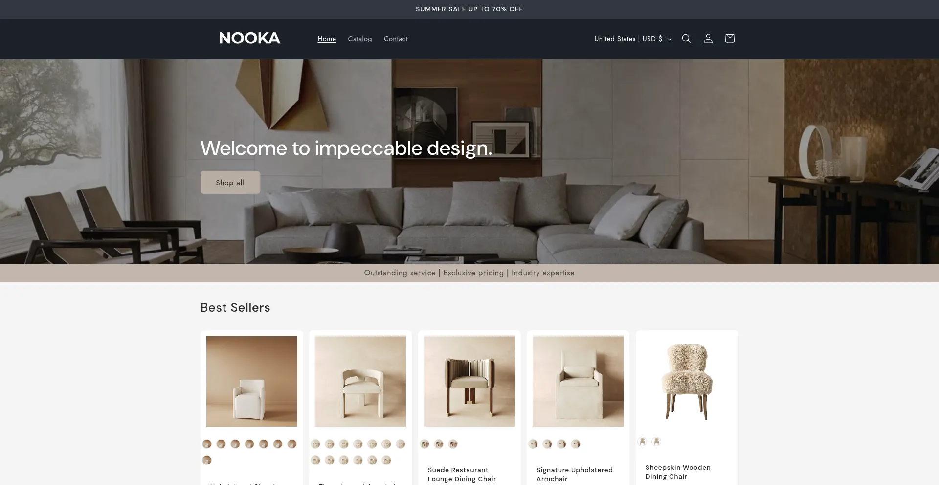 Website screenshot of Nookadesign.com