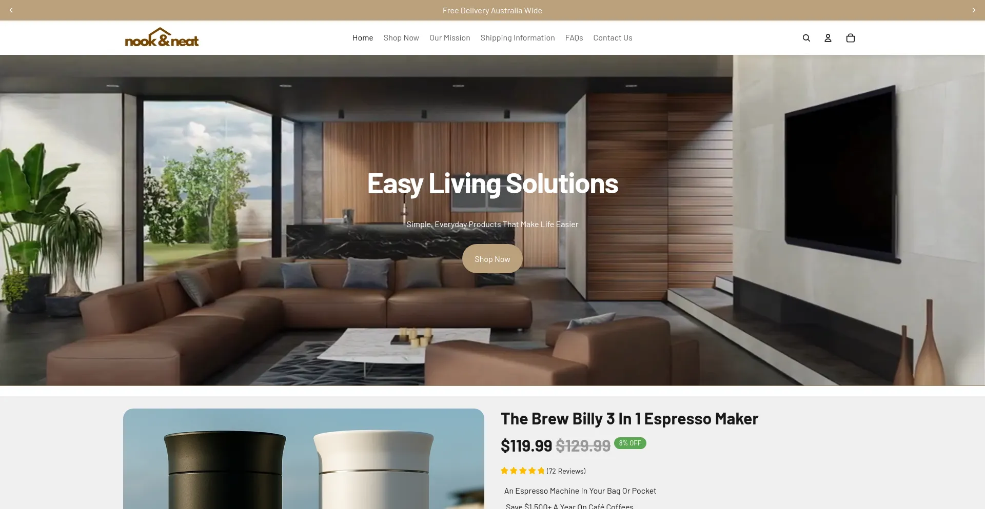 Nookandneat.com.au Screenshot
