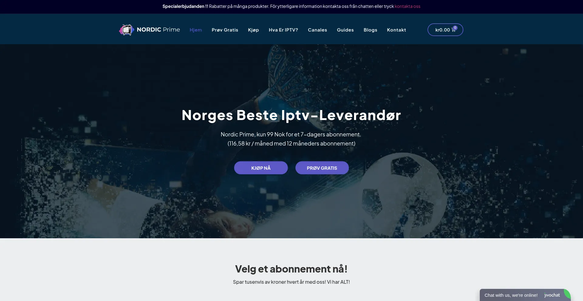 Website screenshot of Nordicprime.io