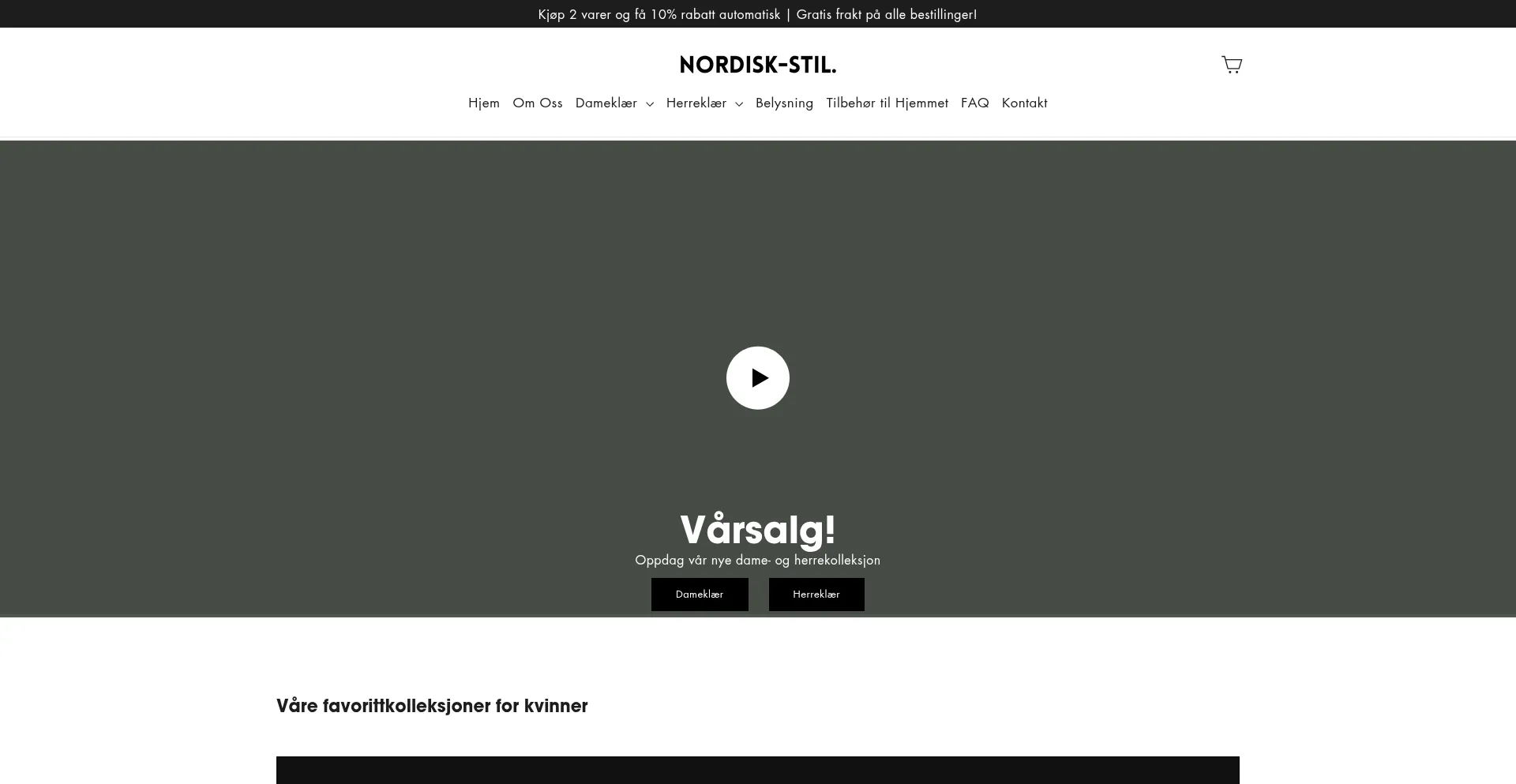 Website screenshot of Nordisk-stil.com