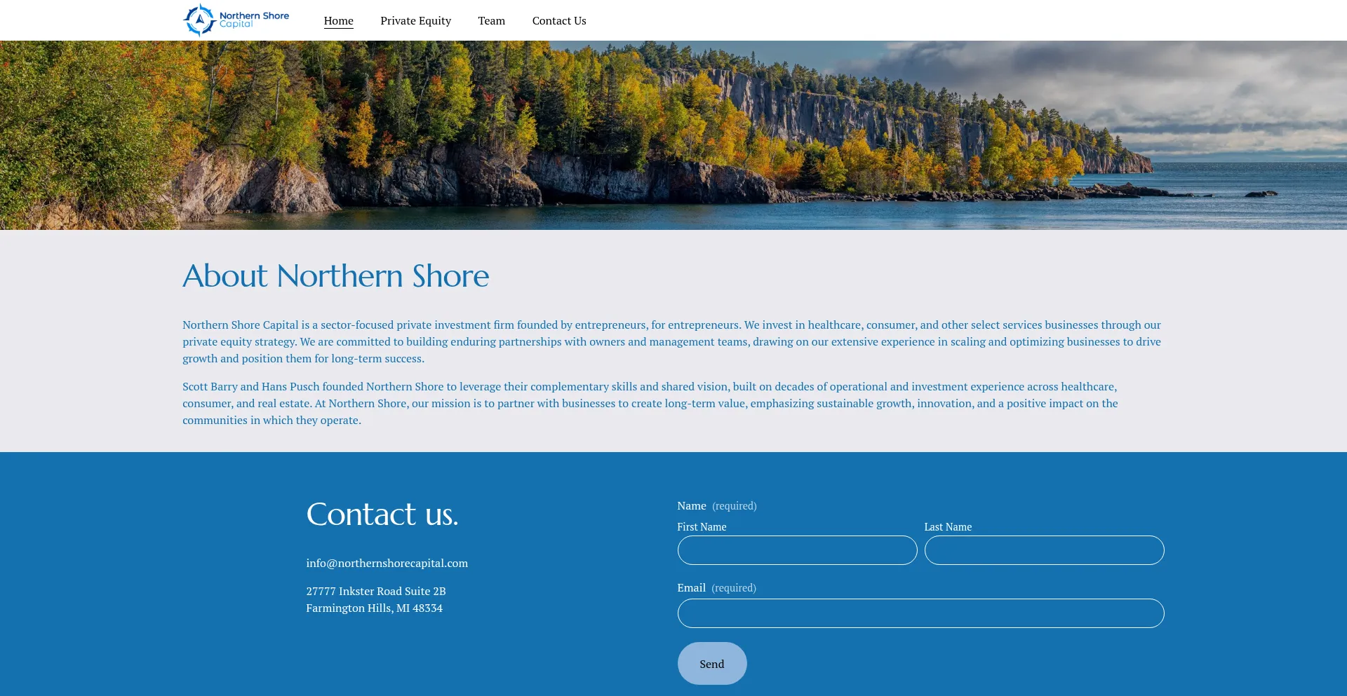Website screenshot of Northernshorecapital.com