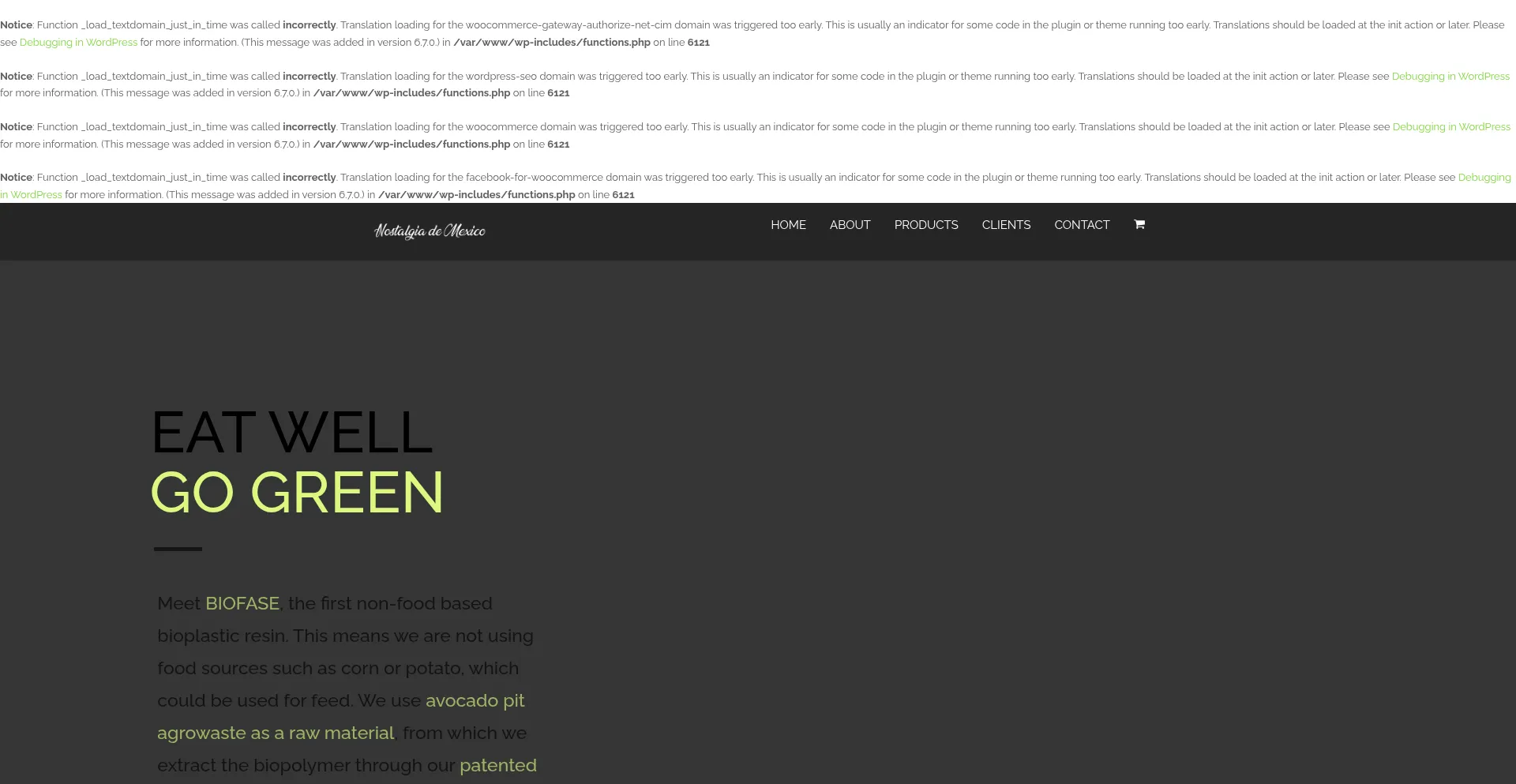 Website screenshot of Nostalgiademexico.com