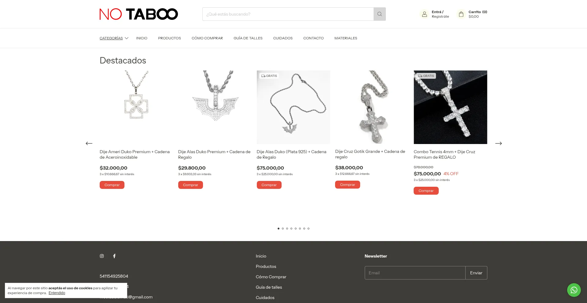 Website screenshot of Notaboodrip.com