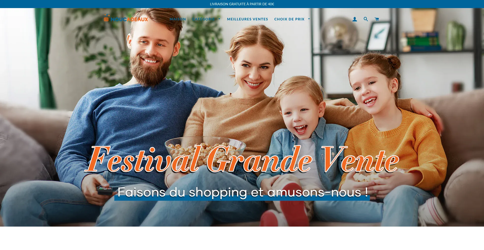 Website screenshot of Noucadeaux.fr