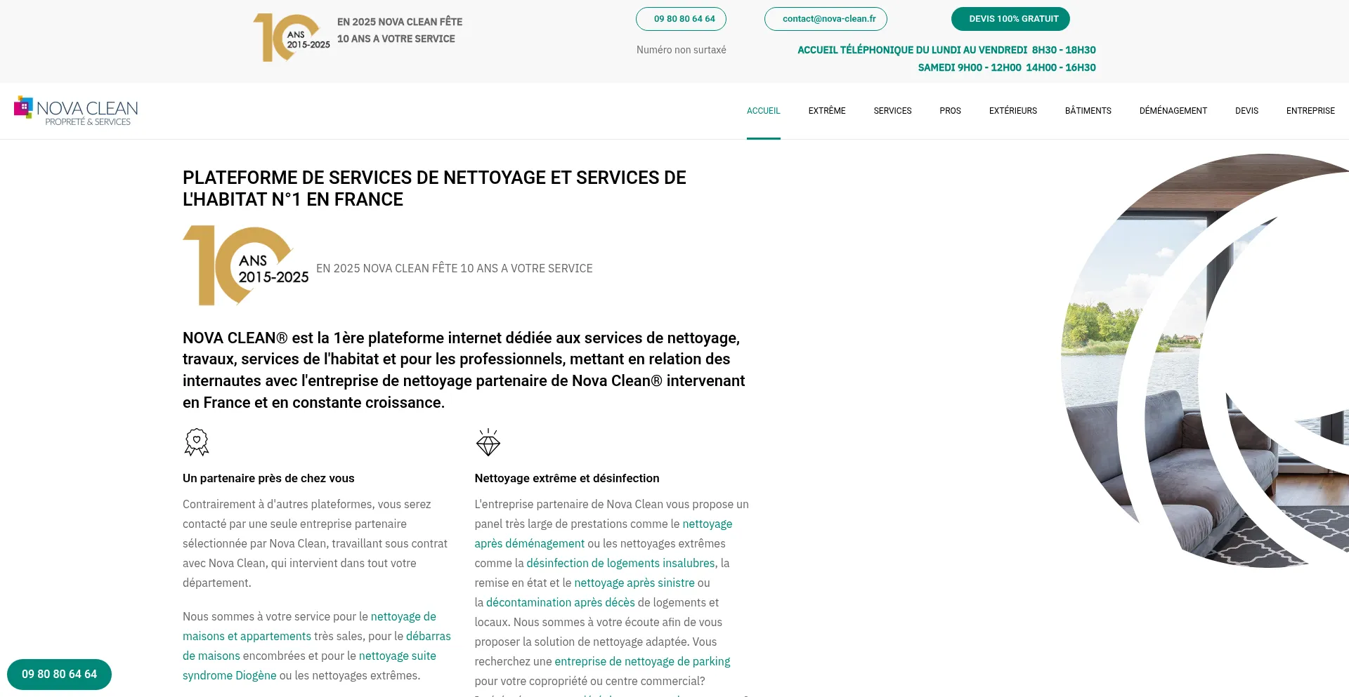 Website screenshot of Nova-clean.fr