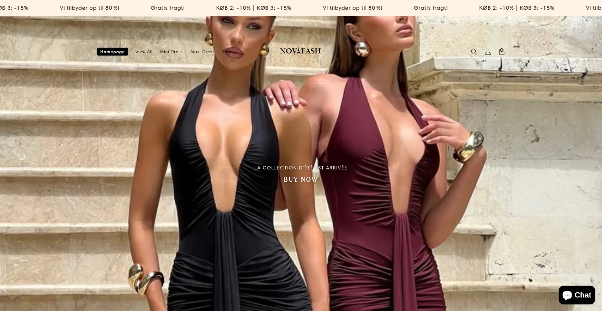 Website screenshot of Novafash.eu