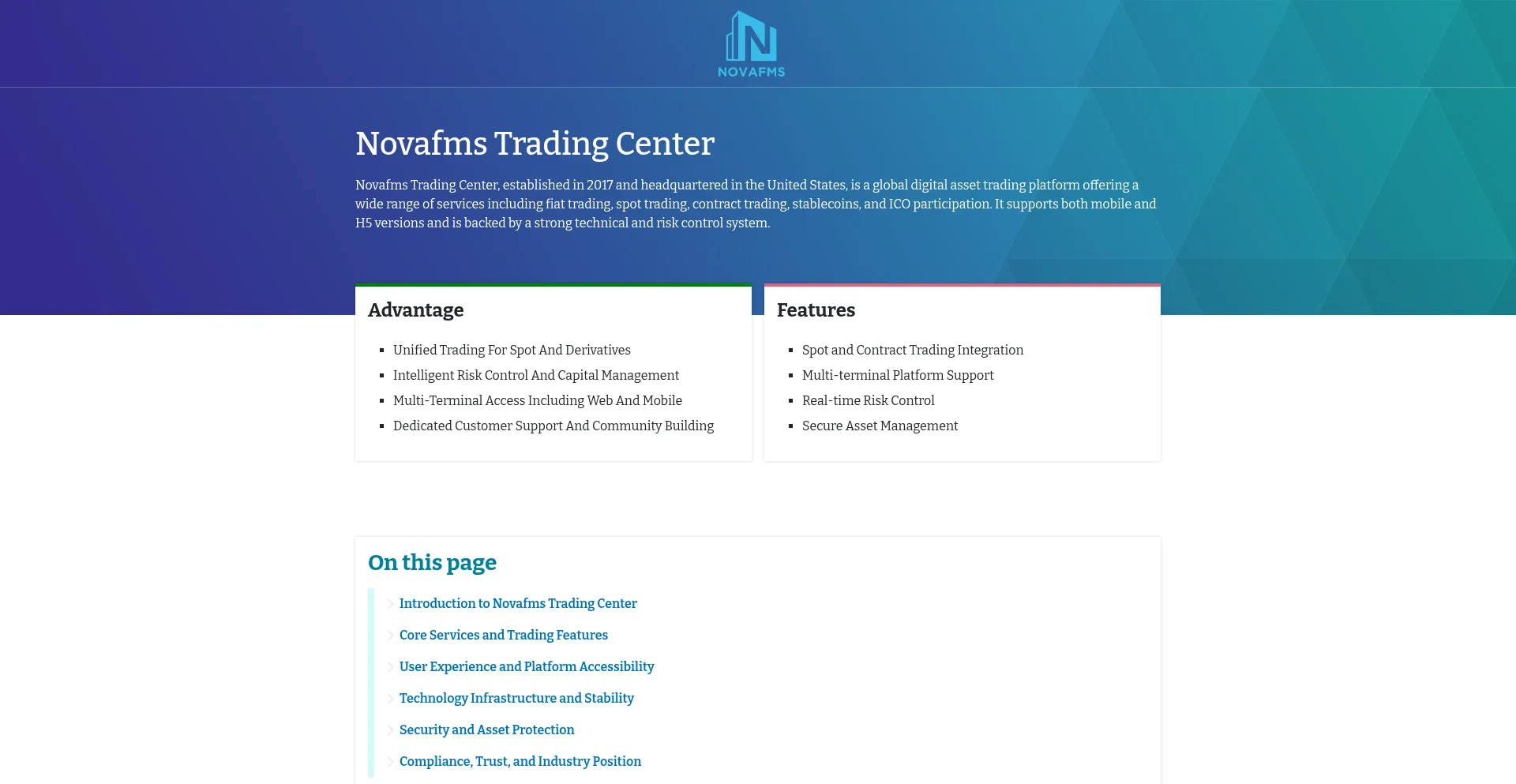 Website screenshot of Novafms-eu.com
