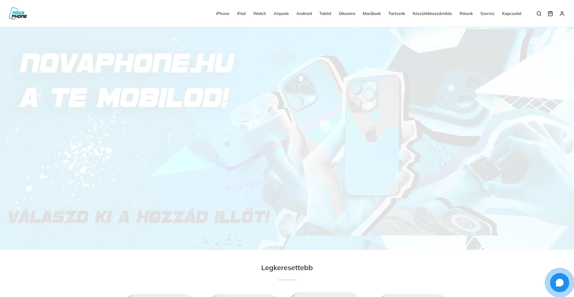Website screenshot of Novaphone.hu