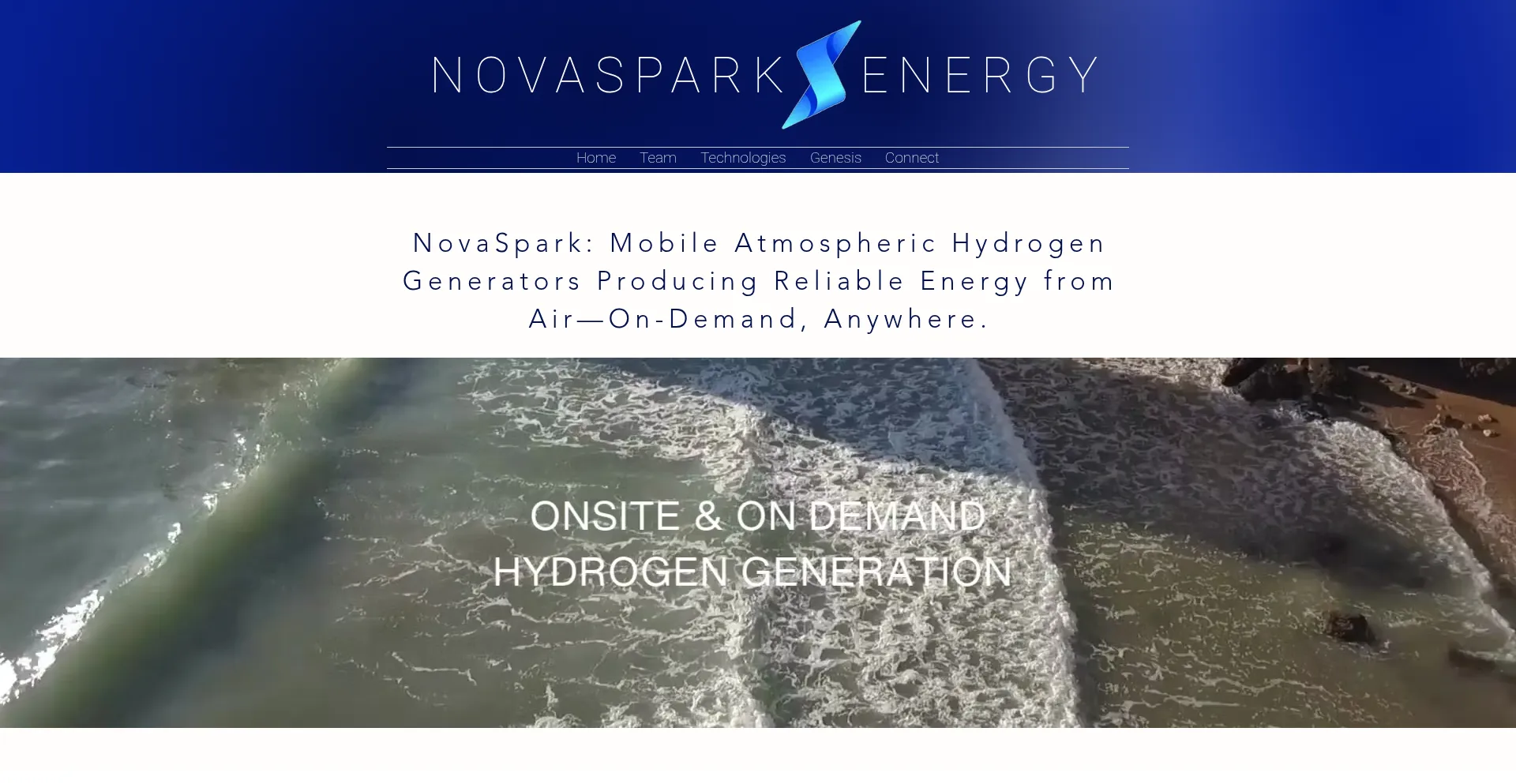 Website screenshot of Novasparkenergy.com