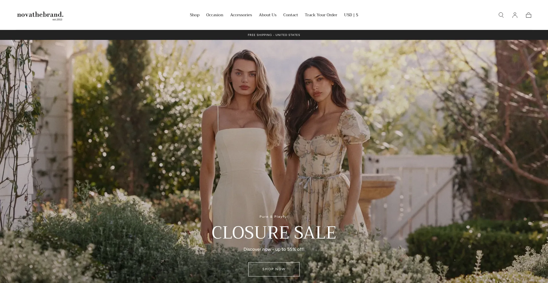Website screenshot of Novathebrand.com