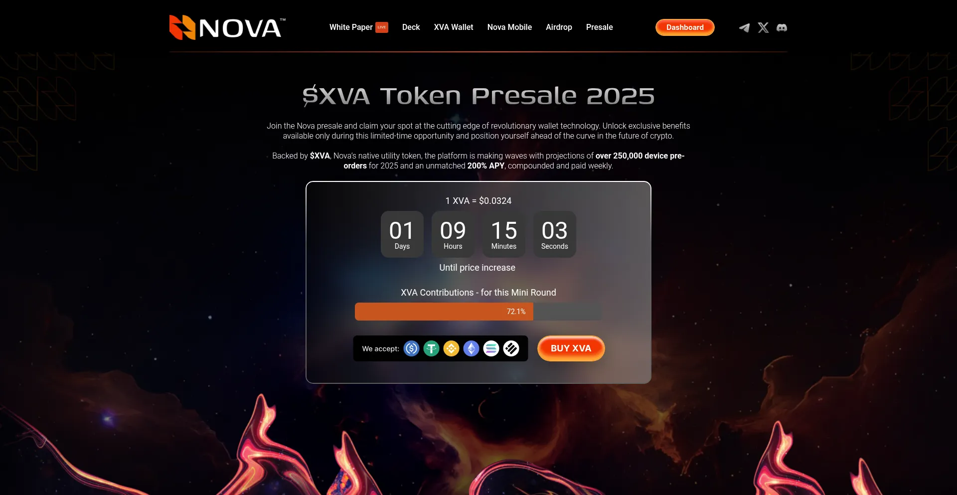 Website screenshot of Novaxva.com