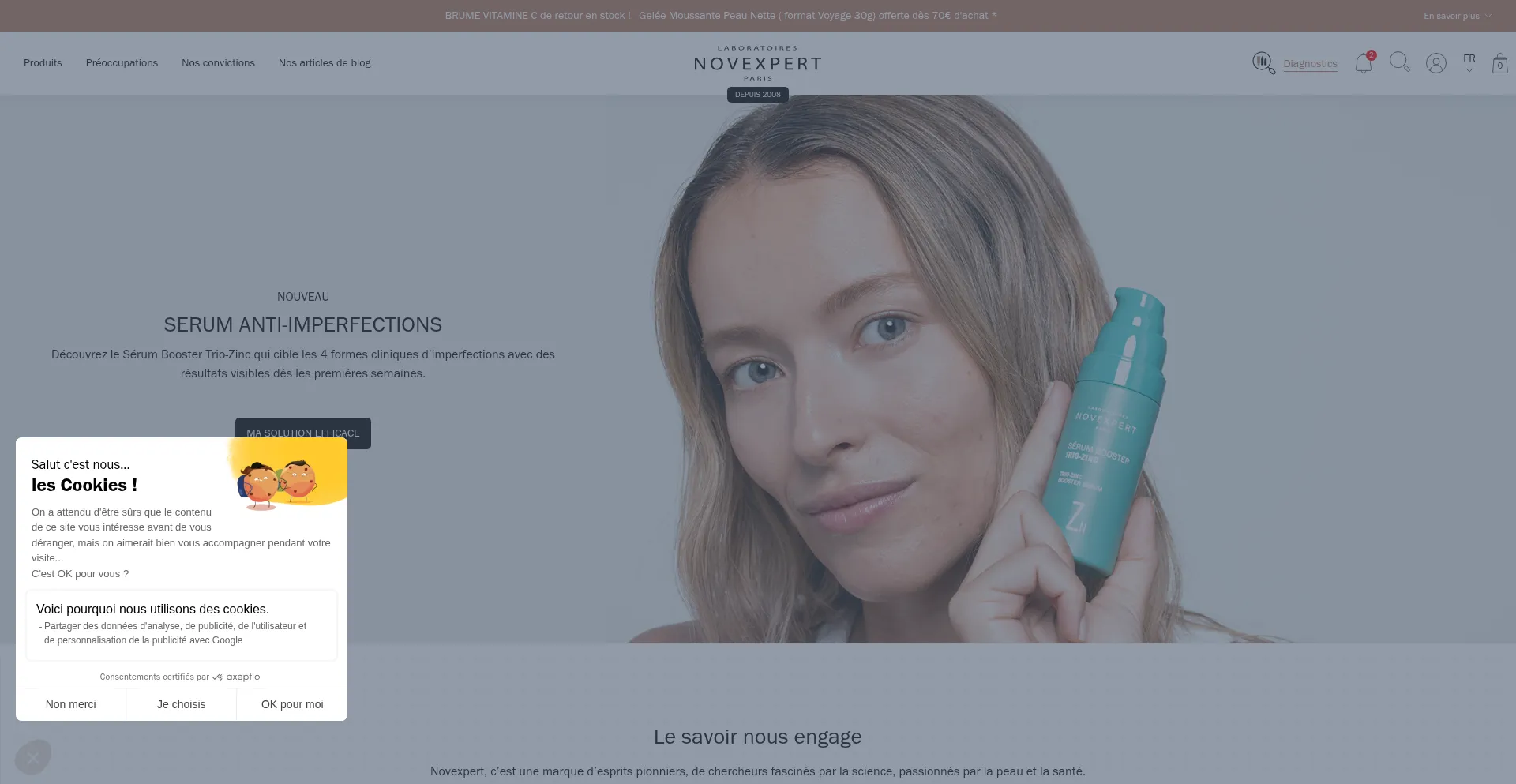 Website screenshot of Novexpert-lab.com